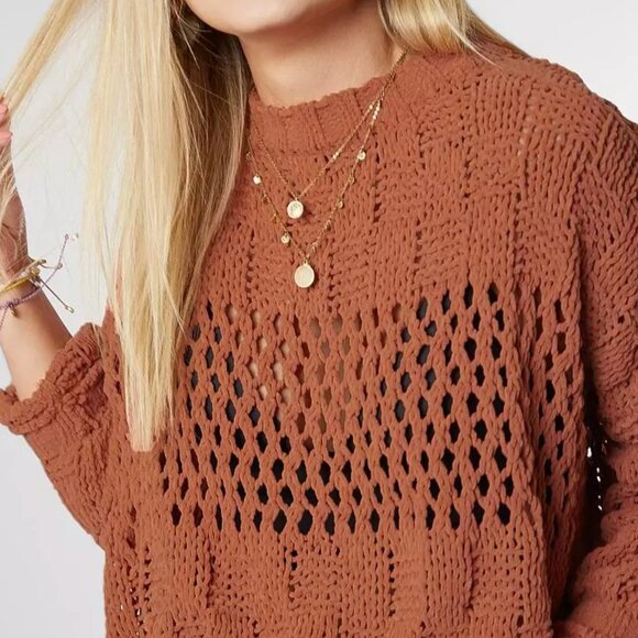 Billabong On The Horizon Cropped Chenille Sweater- Women Sweater Cacao - Picture 4 of 4
